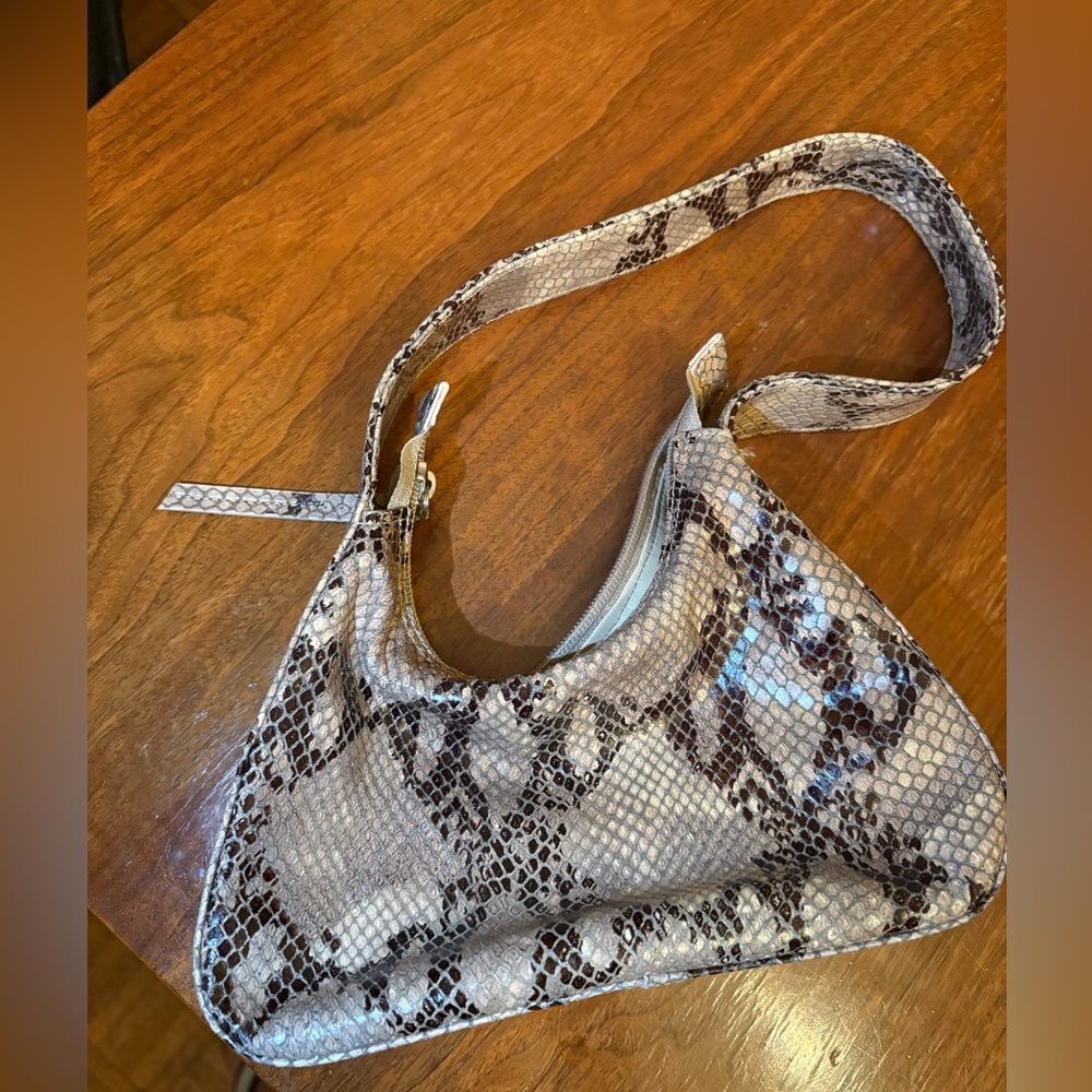 Snake Print Shoulder Bag